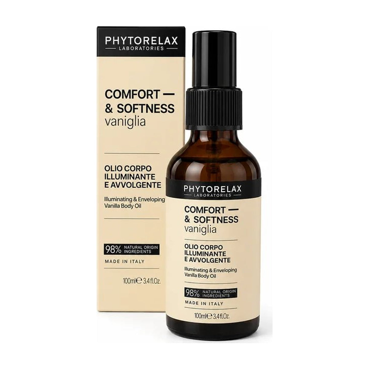 Phytorelax Comfort & Softness Vanille Body Oil – Droge Lichaamsolie – 100ml