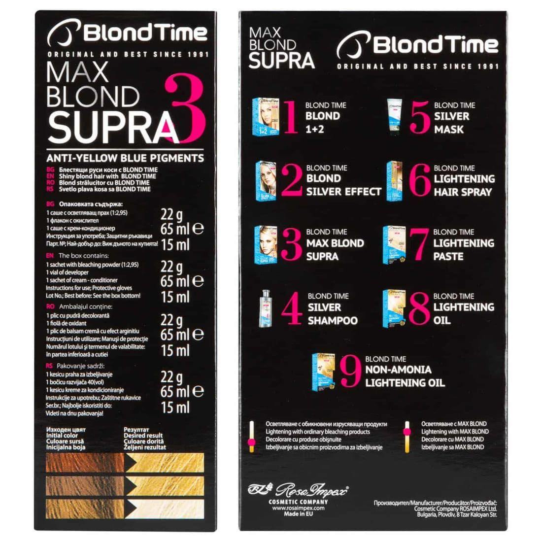 BLOND TIME Bleekpoeder voor 7 Tinten Lichter Haar - 102ml | MISTER33.COM