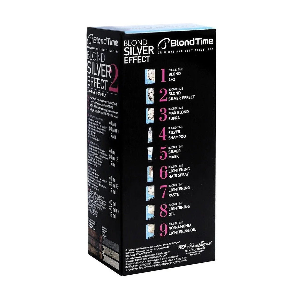Blond Time Bleekgel Zilvereffect – achterkant verpakking