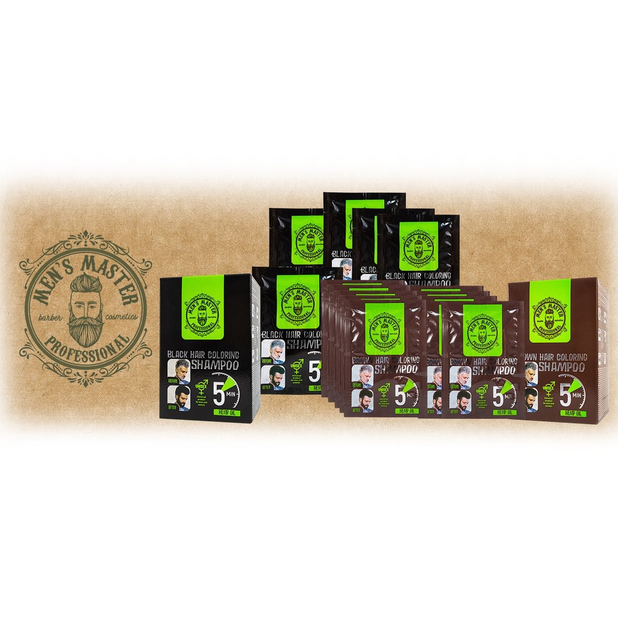 MEN'S MASTER Coloring Shampoo Zwart of Bruin - 250ml | MISTER33.COM