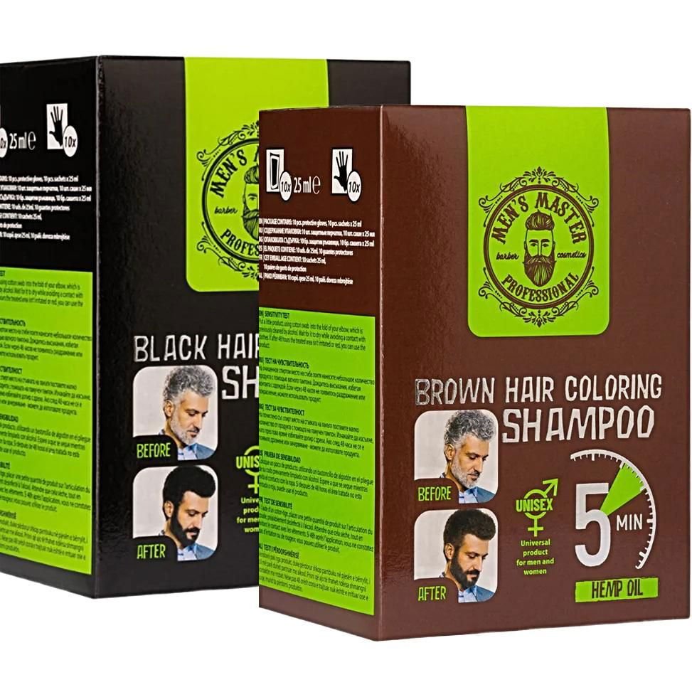 MEN'S MASTER Coloring Shampoo Zwart of Bruin - 250ml | MISTER33.COM