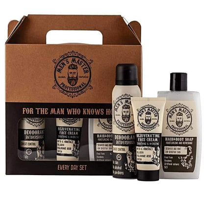 MEN'S MASTER Giftset Every Day Deodorant, Gezichtscreme, Hair&Body Soap - 485ml | MISTER33.COM