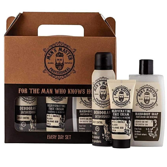 MEN'S MASTER Giftset Every Day Deodorant, Gezichtscreme, Hair&Body Soap - 485ml | MISTER33.COM