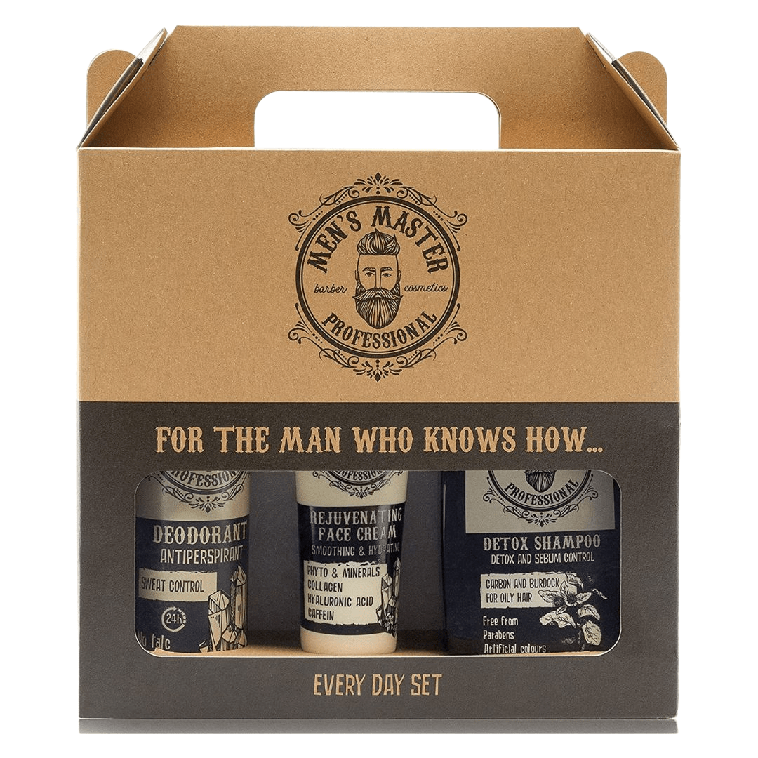 MEN'S MASTER Giftset Every Day Deodorant, Gezichtscreme, Hair&Body Soap - 485ml | MISTER33.COM