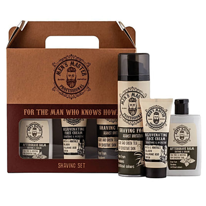 MEN'S MASTER Giftset Shaving Scheerschuim, Aftershave Balsem, Gezichtscrème - 395ml | MISTER33.COM