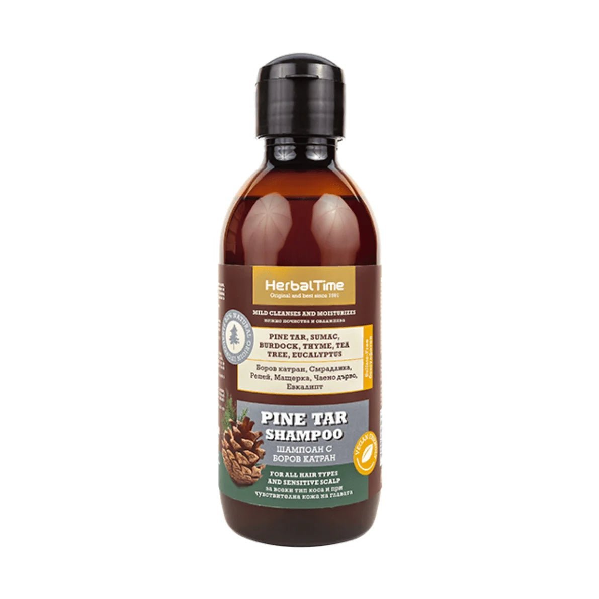 Herbal Time Dennenhars Shampoo – Verzorging bij Roos, Eczeem en Psoriasis – 240ml