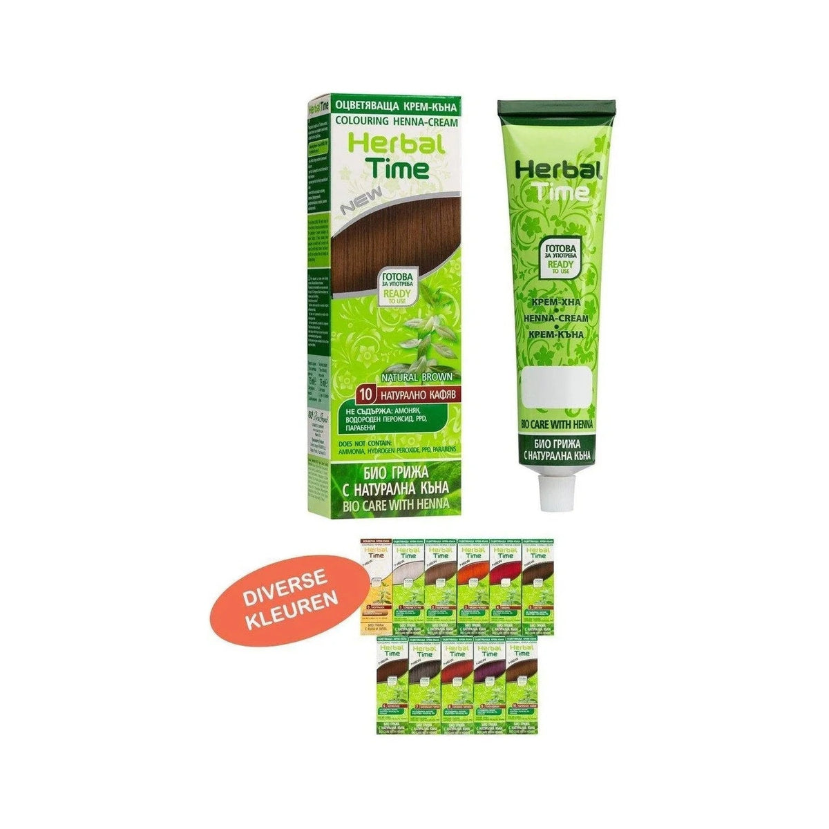 Herbal Time Henna Haarverf zonder Ammoniak/PPD/Peroxide – 75ml