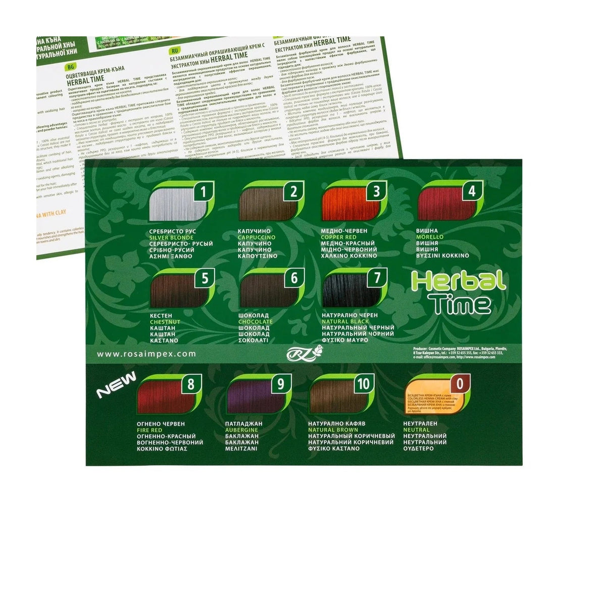 Herbal Time Henna Haarverf zonder Ammoniak/PPD/Peroxide – beschikbare kleuren