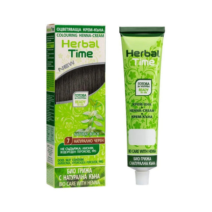 Herbal Time Henna Haarverf zonder Ammoniak/PPD/Peroxide – tint Natural Black