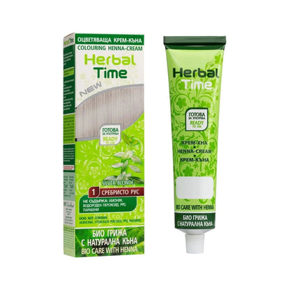 Herbal Time Henna Haarverf zonder Ammoniak/PPD/Peroxide – tint Silver Blonde