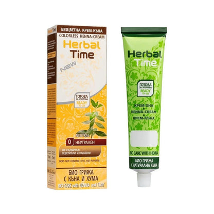 Herbal Time Henna Haarverf zonder Ammoniak/PPD/Peroxide – tint Kleurloos