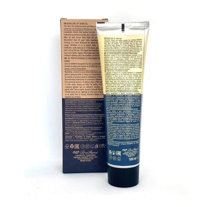 Men's Master Beard Line-up Scheergel Transparant Scheren – achterkant verpakking