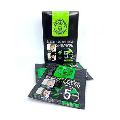 Men's Master Coloring Shampoo Zwart of Bruin – zwart, doosje en sachets