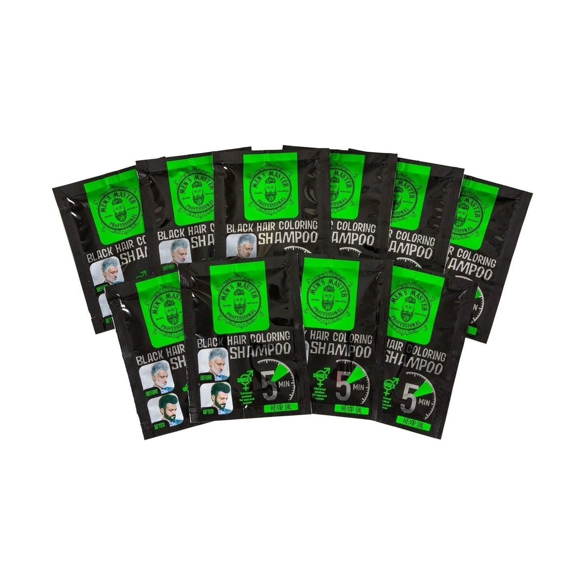 Men's Master Coloring Shampoo Zwart of Bruin – losse sachets