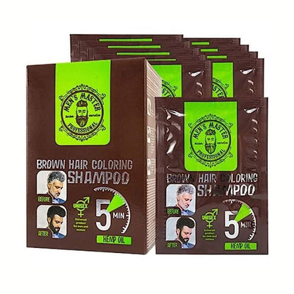 Men's Master Coloring Shampoo Zwart of Bruin – bruin, doosje en sachets