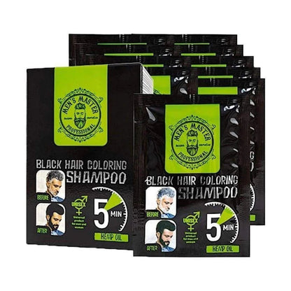 Men's Master Coloring Shampoo Zwart of Bruin – zwart, doosje en sachets