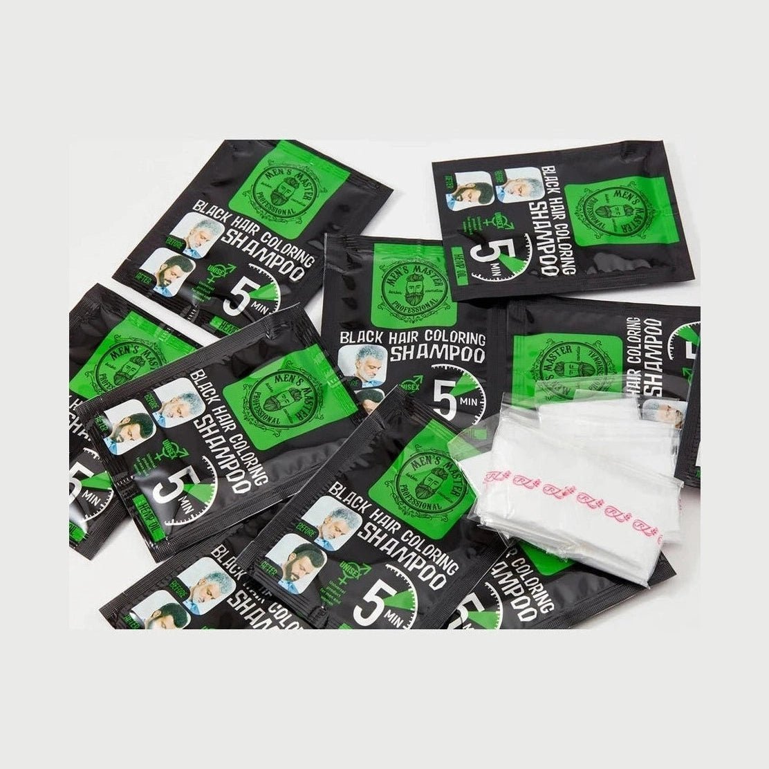 Men's Master Coloring Shampoo Zwart of Bruin – losse sachets