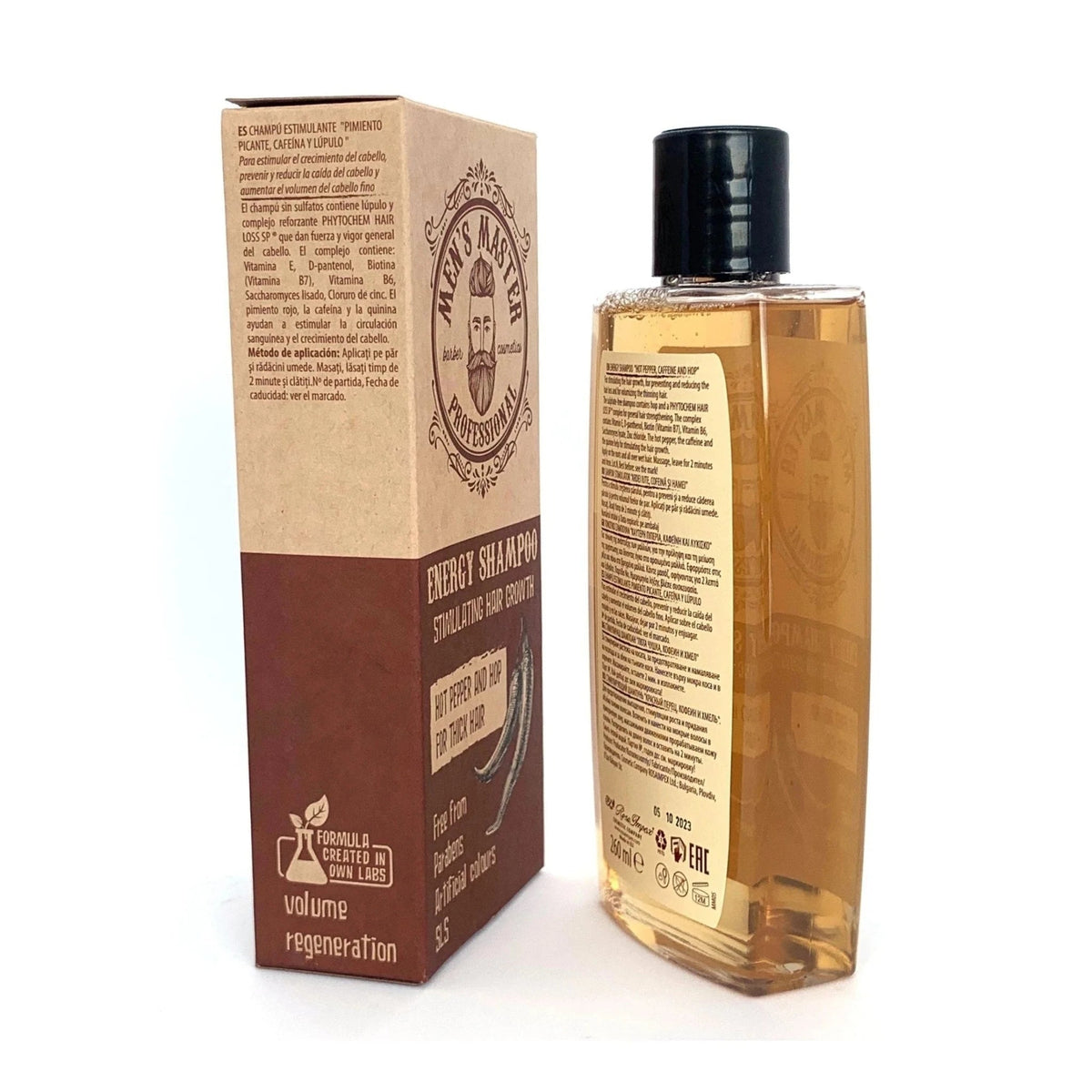Men's Master Energy Anti-Haaruitval Shampoo – achterkant verpakking