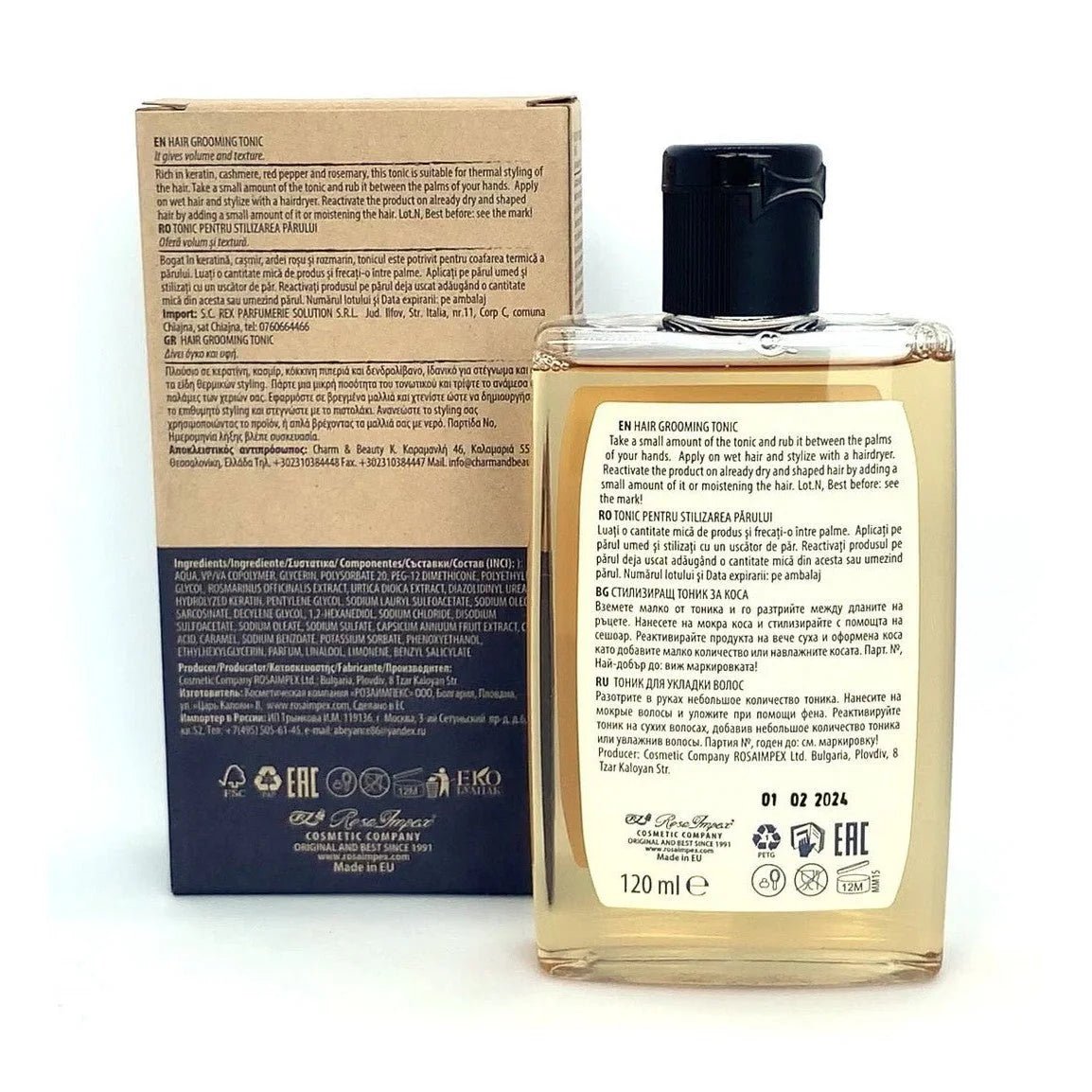 Men's Master Grooming Tonic voor Haar – achterkant verpakking