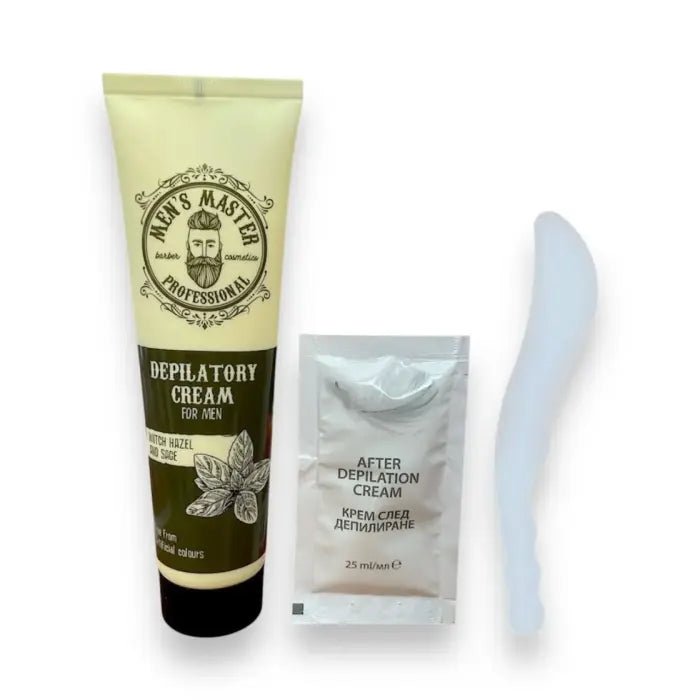 Men's Master Ontharingscrème voor Mannen met Aftercare – inhoud: tube, aftercare-sachet en spatel