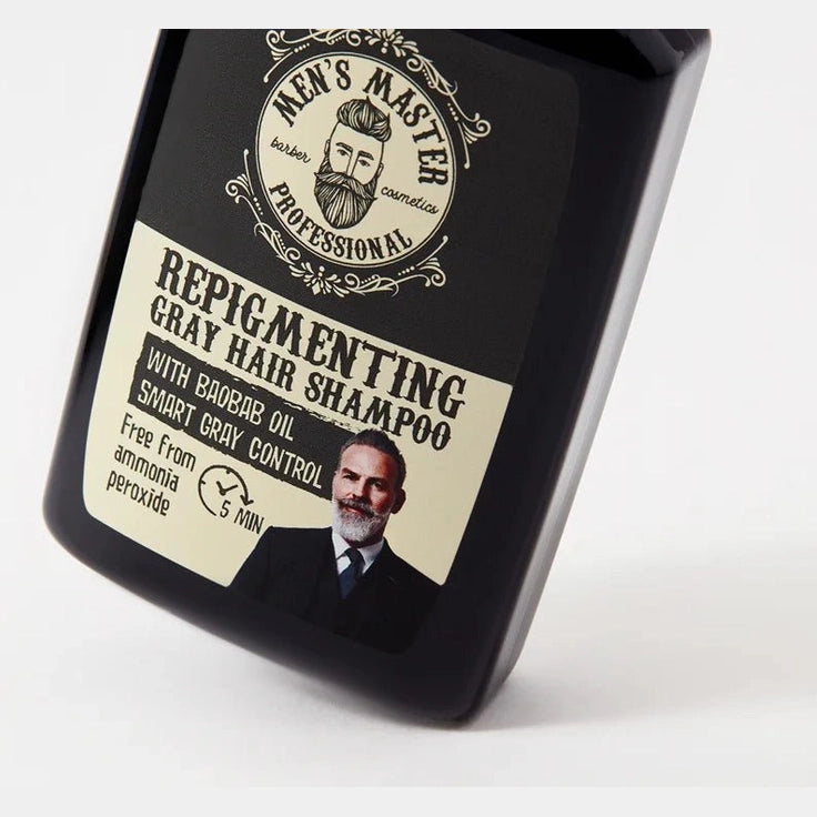 Men's Master Shampoo Grijs Haar Voordeelpak – etiket close-up