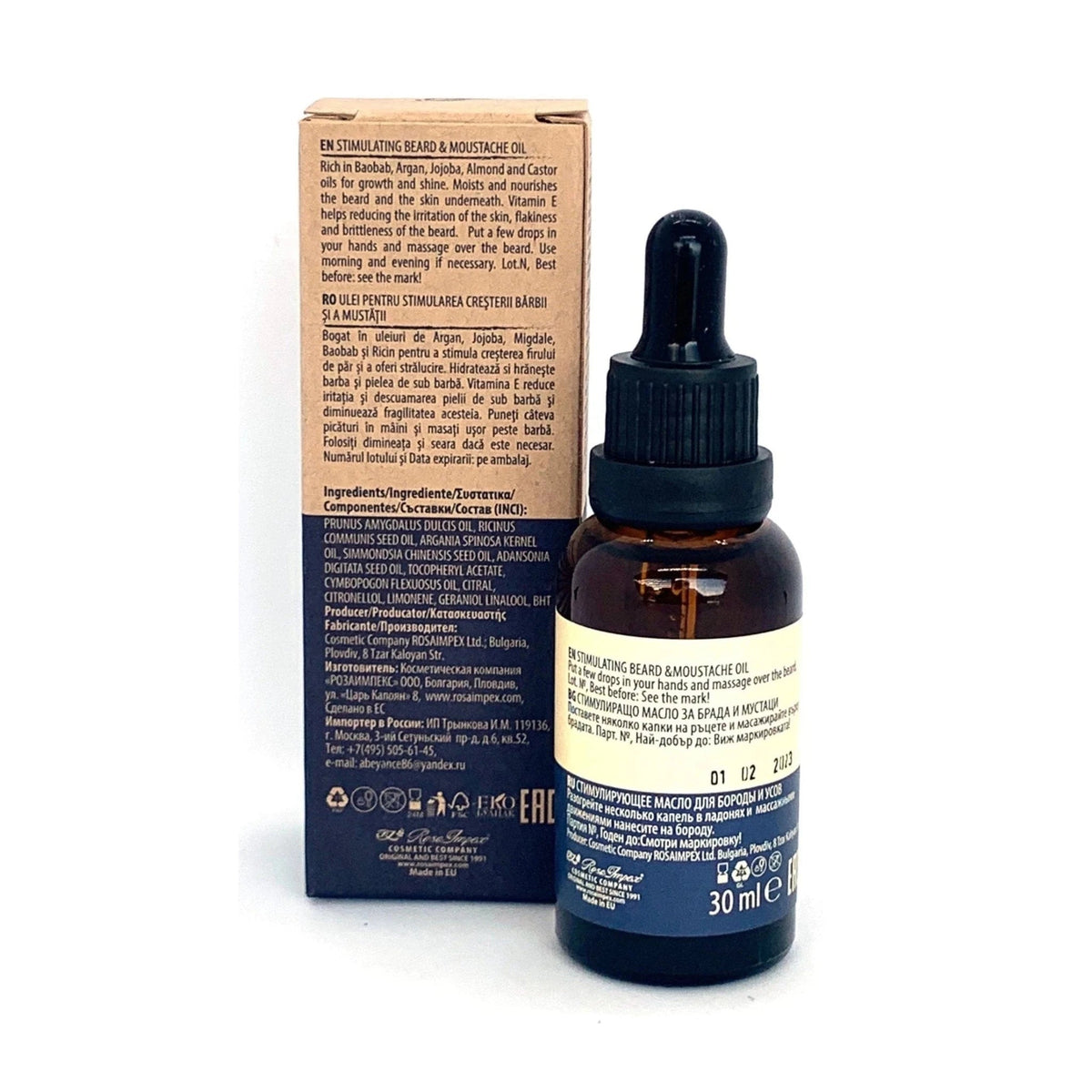 Men's Master Baardolie – achterkant verpakking