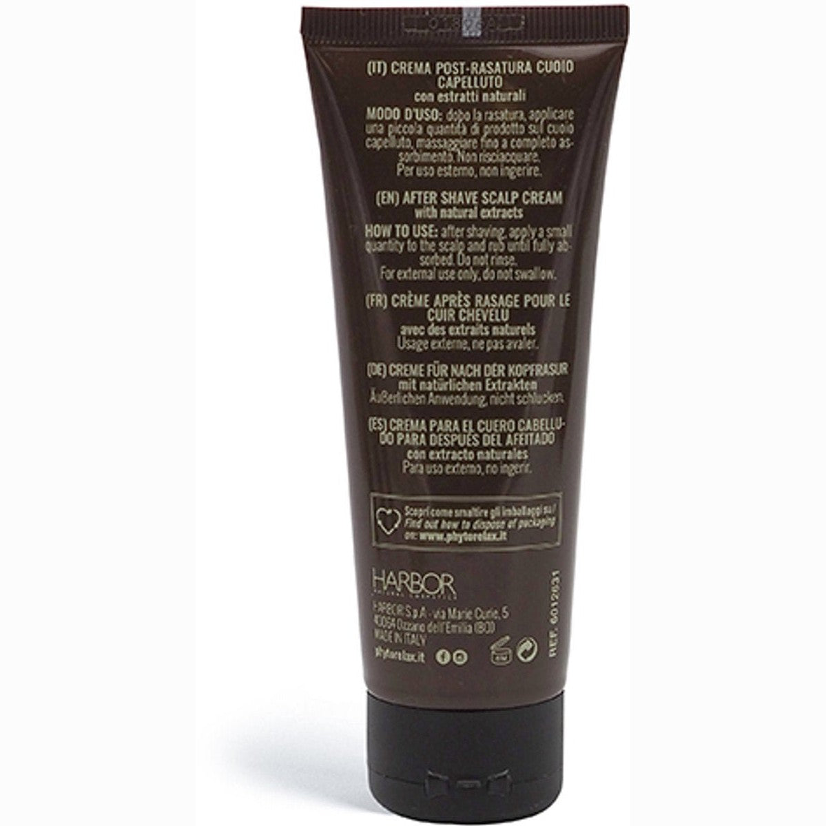 Phytorelax Aftershave Scalp Cream voor Kaal Hoofd – achterkant verpakking