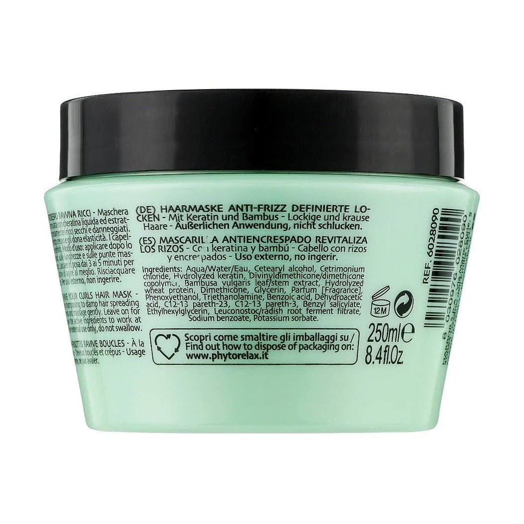 Phytorelax Curly Anti-Frizz Haarmasker voor Krullend Haar – achterkant verpakking