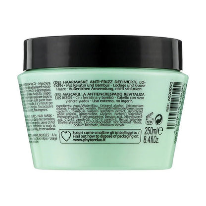 Phytorelax Curly Anti-Frizz Haarmasker voor Krullend Haar – achterkant verpakking