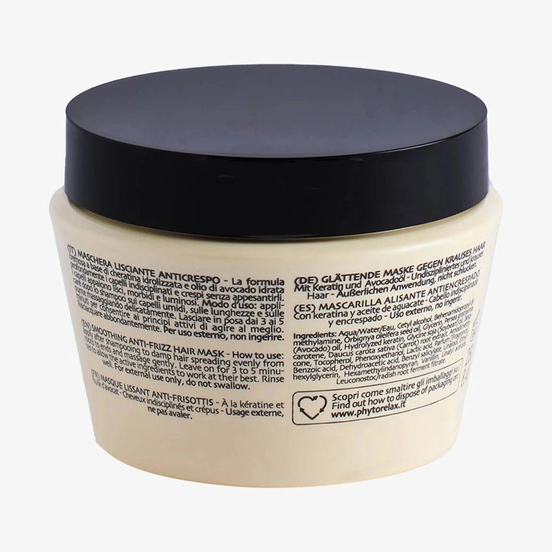 Phytorelax Keratin Liss Anti-Frizz Haarmasker – achterkant verpakking