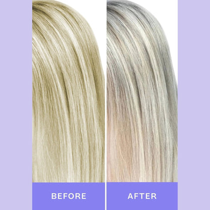 Phytorelax Keratin No-Yellow Haarverzorging Voordeelverpakking – blond haar voor en na gebruik