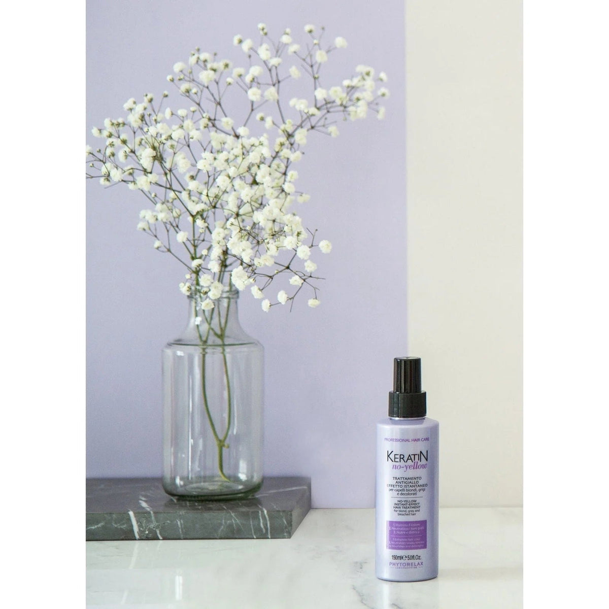 Phytorelax No-Yellow Instant Effect Haarspray met Paars Pigment – sfeerfoto