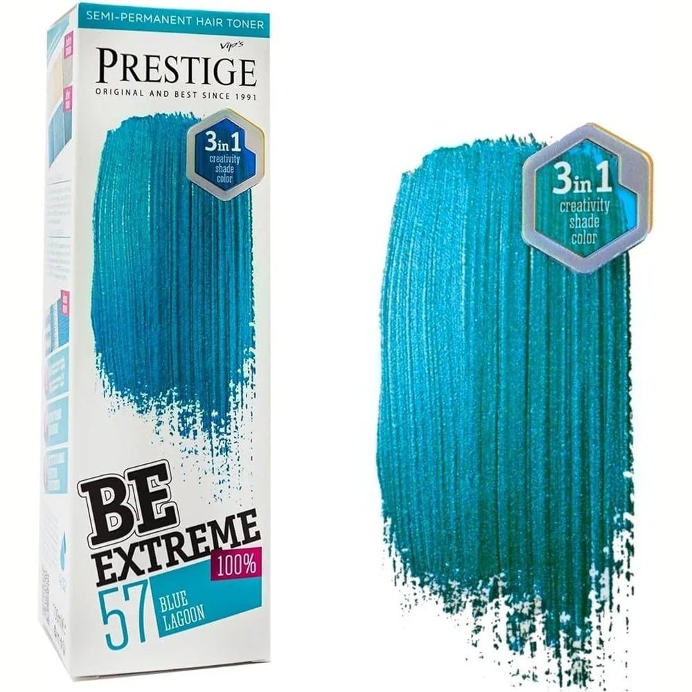 Prestige Semi-Permanente Blauwe Haarverf Set Blue Lagoon – kleuring en kleurresultaat