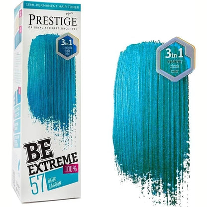 Prestige Semi-Permanente Blauwe Haarverf Set Blue Lagoon – kleuring en kleurresultaat
