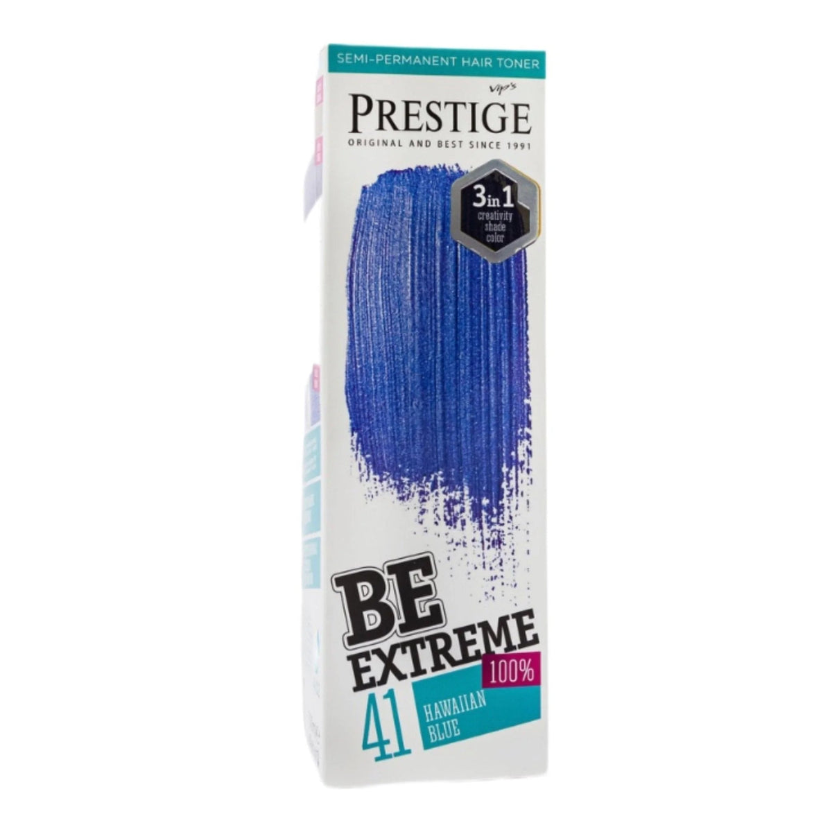 Prestige Semi-Permanente Blauwe Haarverf Set Hawaiian Blue – doosje kleuring
