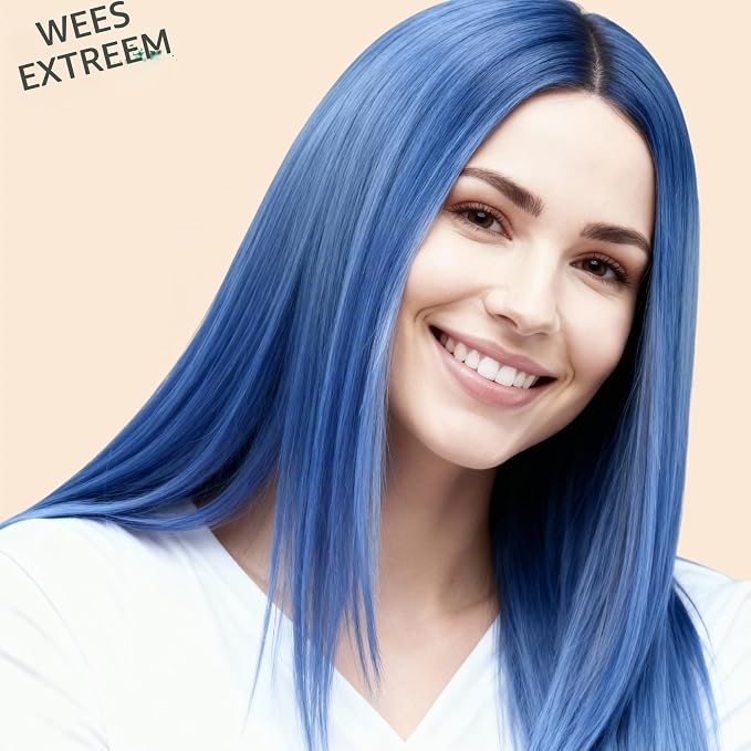 Prestige Semi-Permanente Blauwe Haarverf Set Hawaiian Blue – model met deze haarkleur