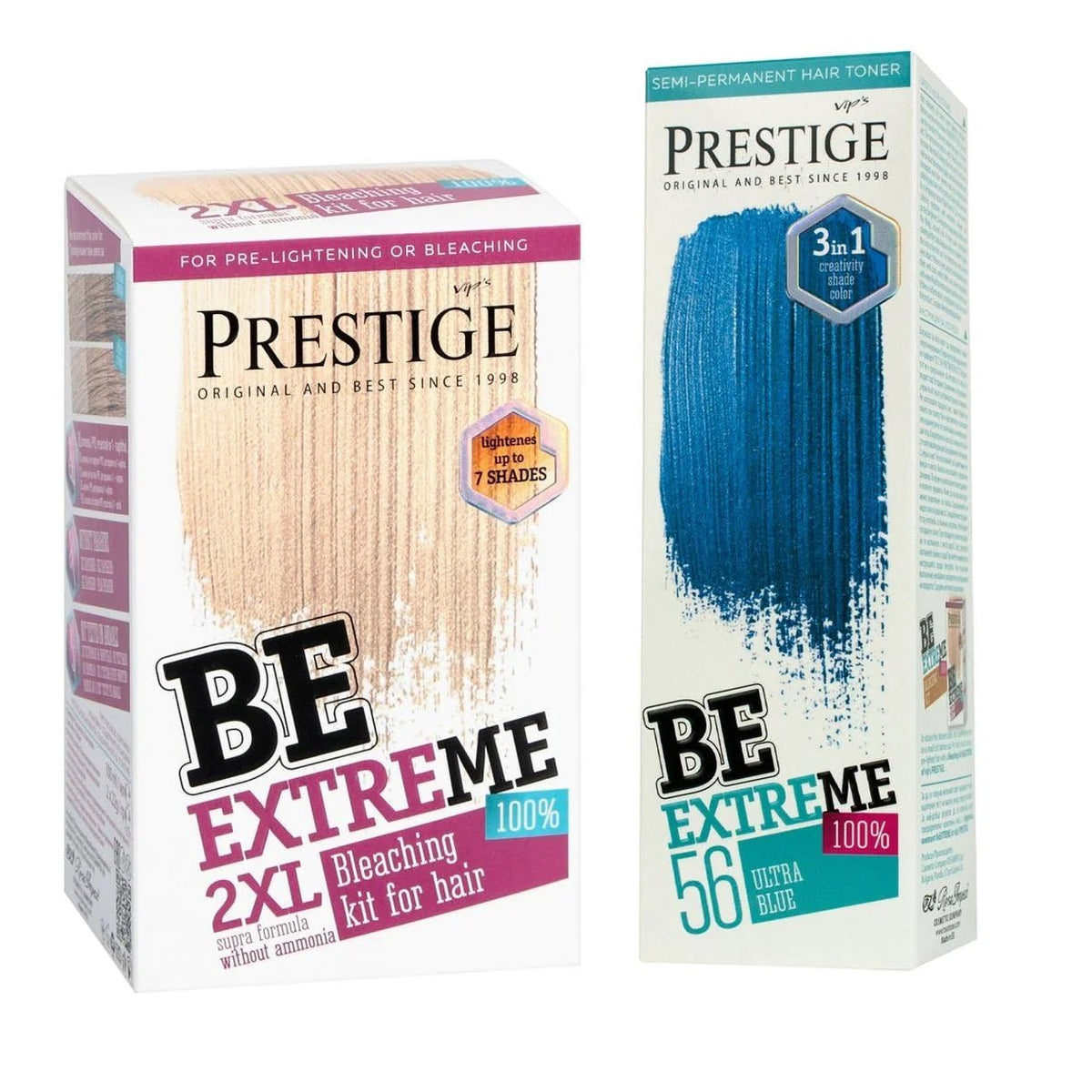 Prestige Semi-Permanente Blauwe Haarverf Set Ultra Blue – 2 x 100ml