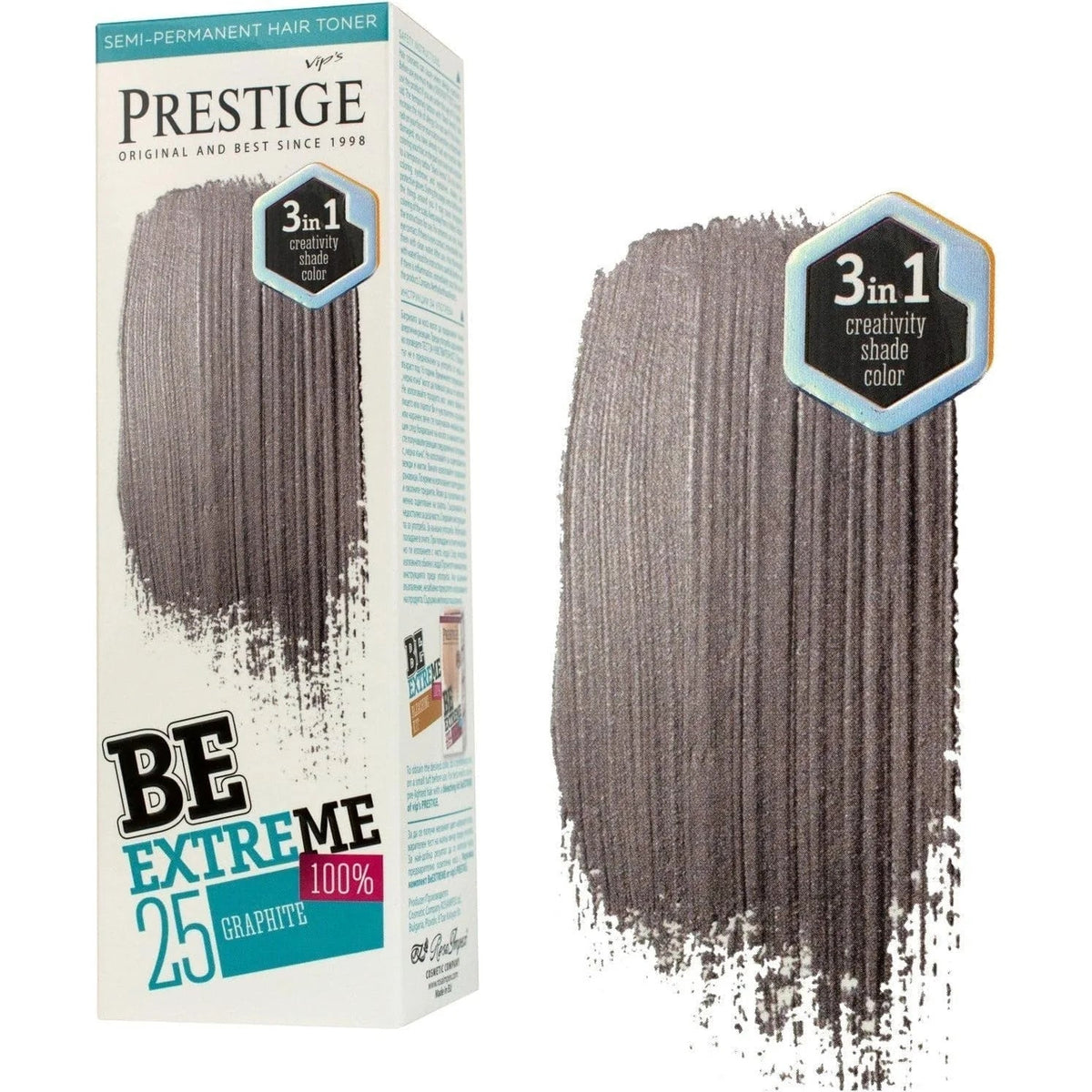 Prestige Semi-Permanente Grijze Haarverf Set Graphite Grey – kleuring en kleurresultaat