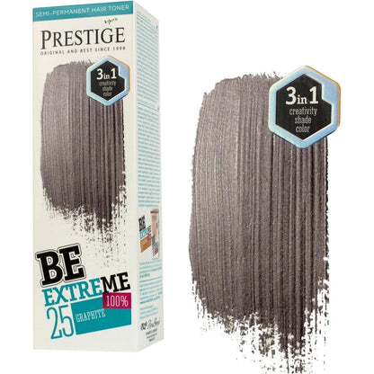 Prestige Semi-Permanente Grijze Haarverf Set Graphite Grey – kleuring en kleurresultaat
