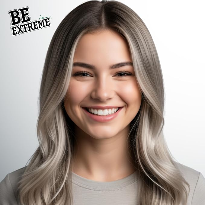 Prestige Semi-Permanente Grijze Haarverf Set Graphite Grey – model met deze haarkleur
