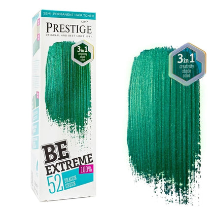 Prestige Semi-Permanente Groene Haarverf Set Dragon Green – kleuring en kleurresultaat