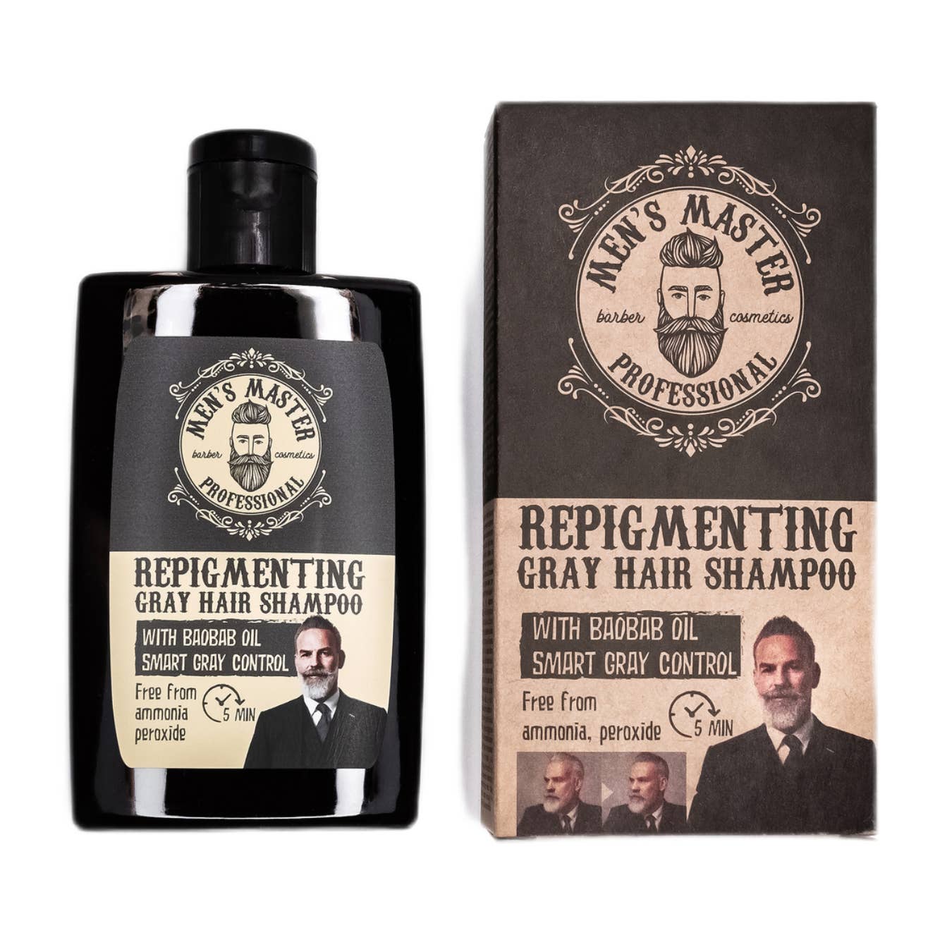 MEN'S MASTER Repigmenting Gray Hair Shampoo - 120ml | MISTER33.COM