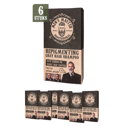 MEN'S MASTER Repigmenting Gray Hair Shampoo 6 Stuks Voordeelverpakking - 720ml | MISTER33.COM