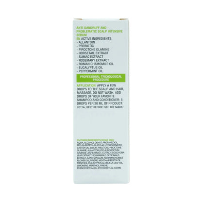 Spa Master Haarserum Anti Dandruff – achterkant doosje met ingrediënten