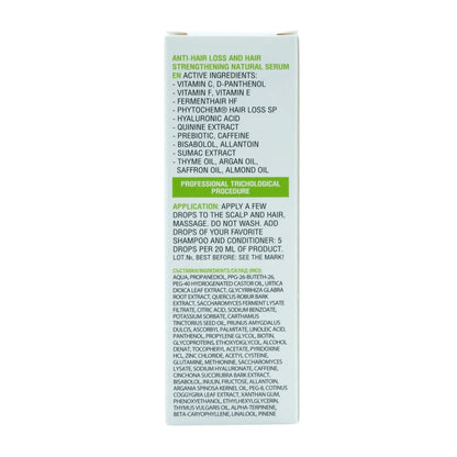 Spa Master Haarserum Anti Hair Loss – achterkant doosje met ingrediënten