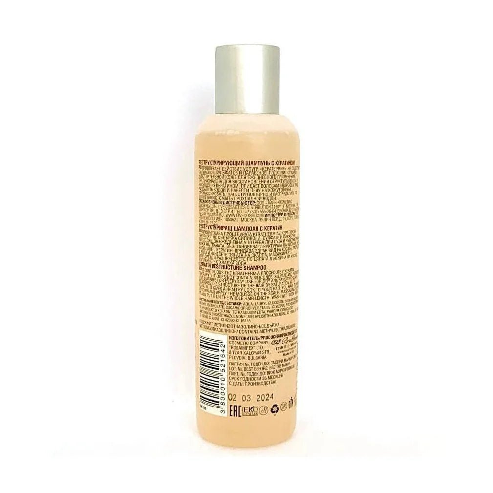 Spa Master Herstellende Keratine Shampoo – achterkant verpakking