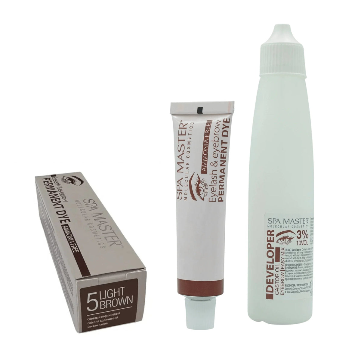 Spa Master Permanente Wenkbrauwverf + Developer 3% – kleur lichtbruin