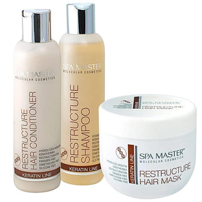SPA MASTER Voordeelset Keratine Shampoo, Conditioner, Haarmasker - 900ml | MISTER33.COM